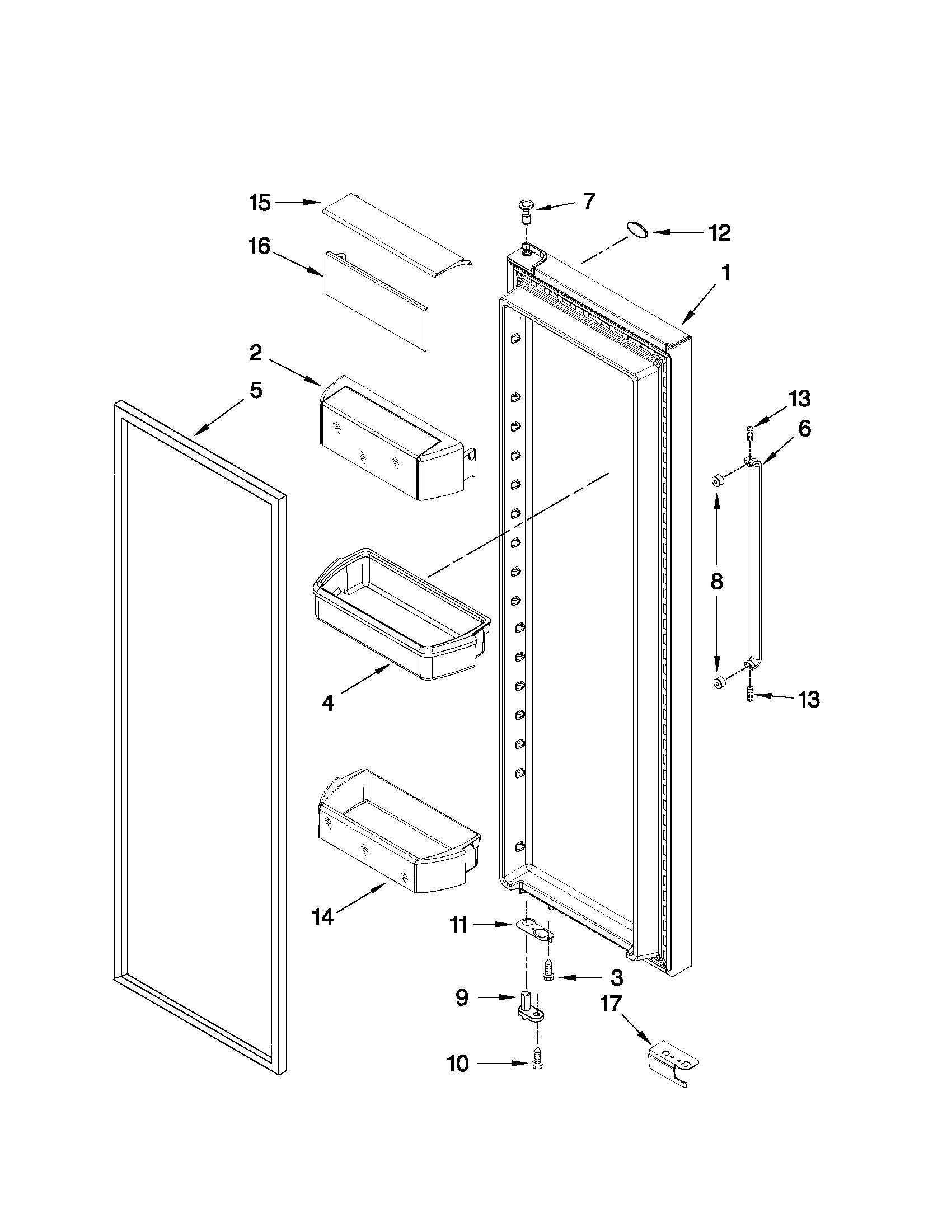 Refrigerator door parts