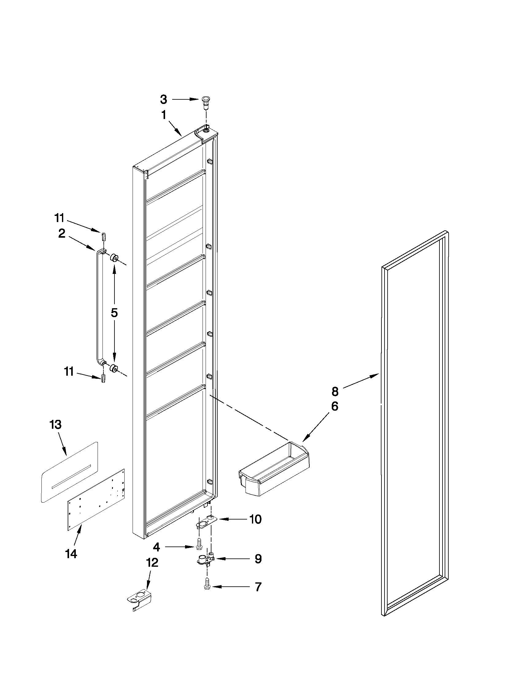 Freezer door parts