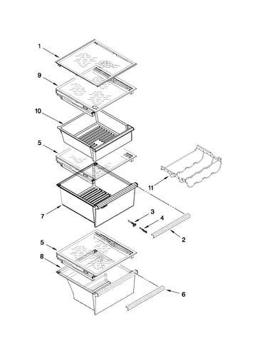 Refrigerator shelf parts