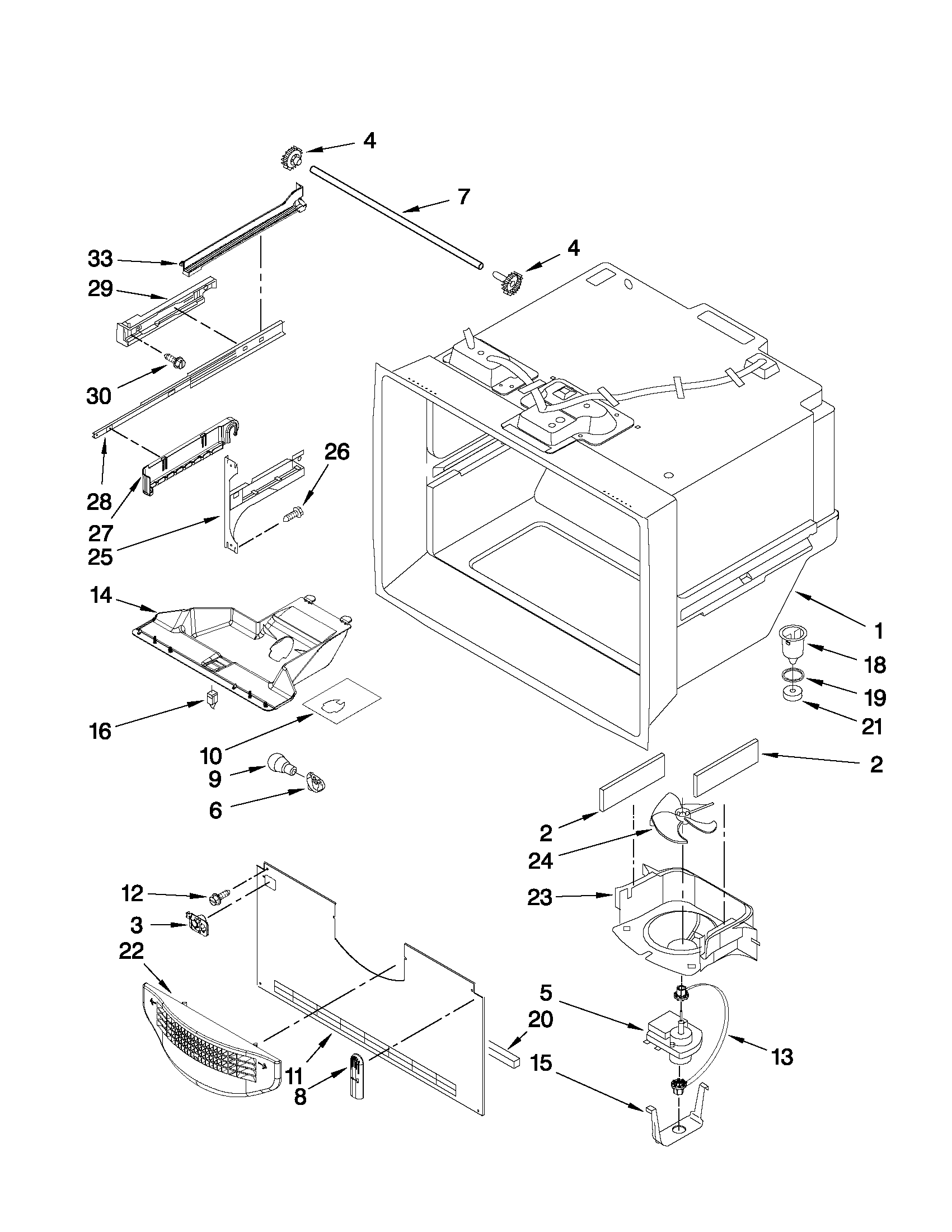 Freezer liner parts