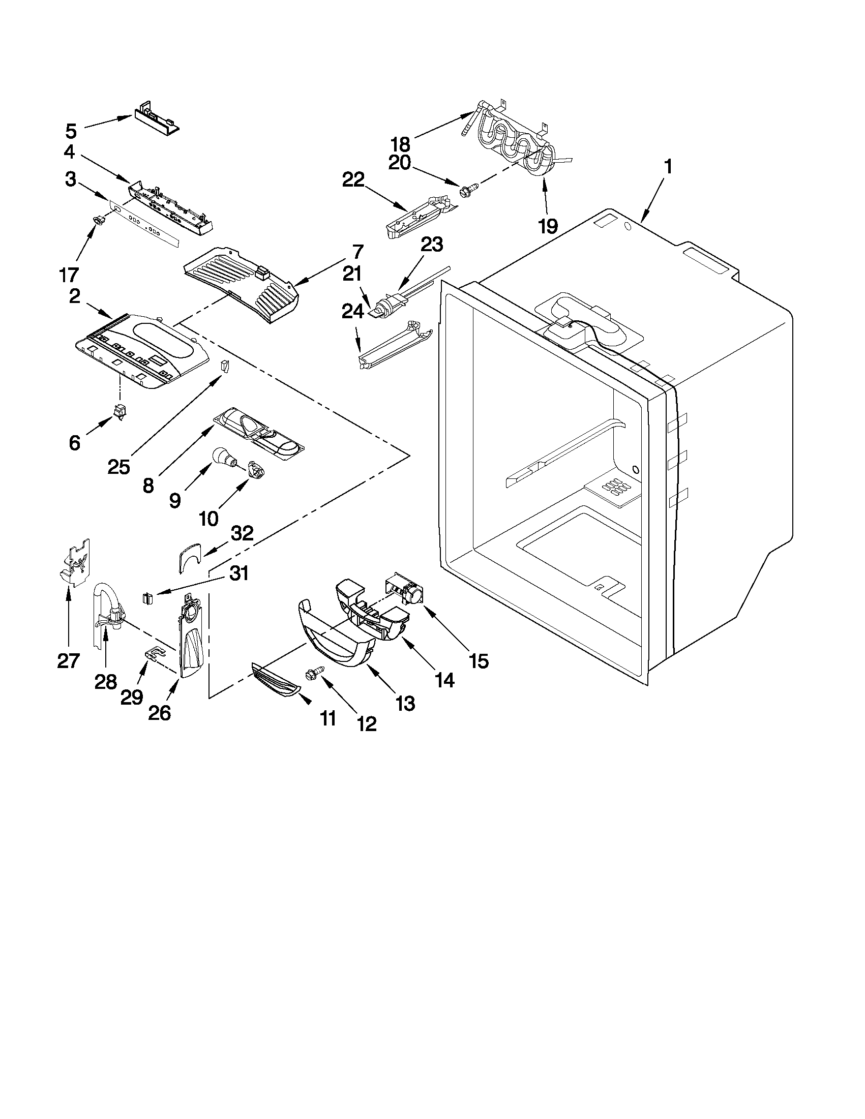 Refrigerator liner parts
