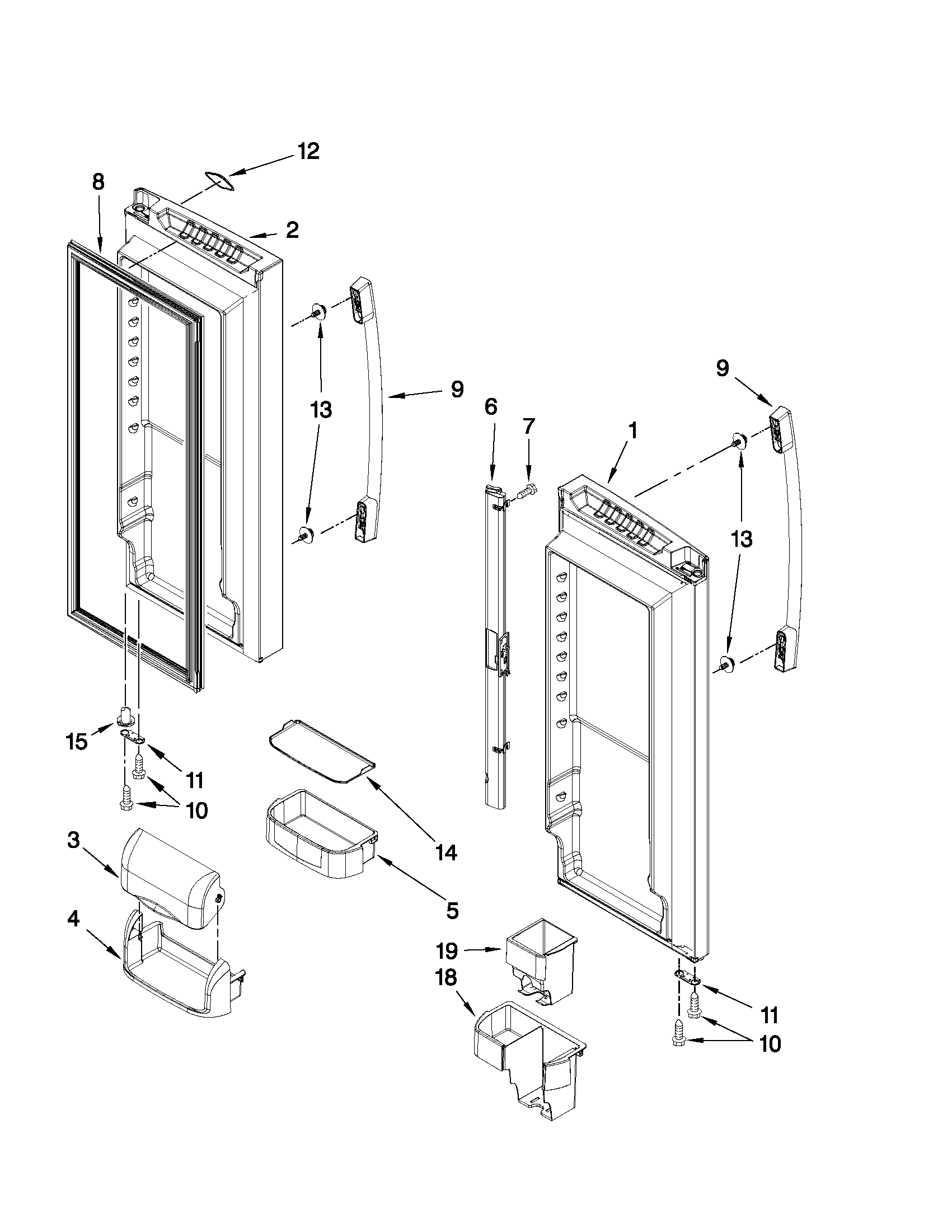 Refrigerator door parts