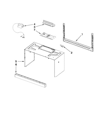 Cabinet and installation parts