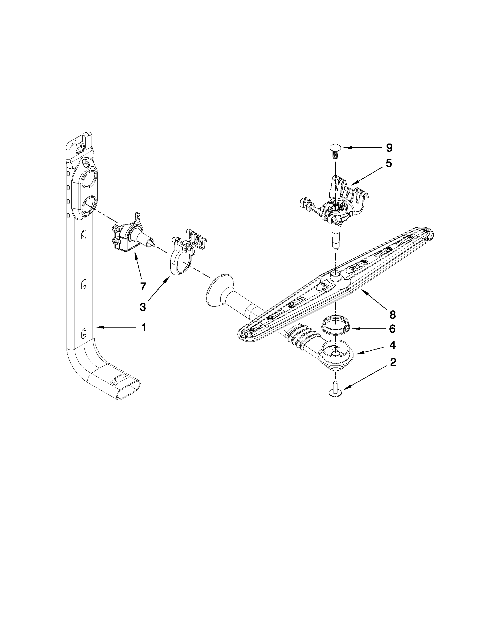 Upper wash and rinse parts