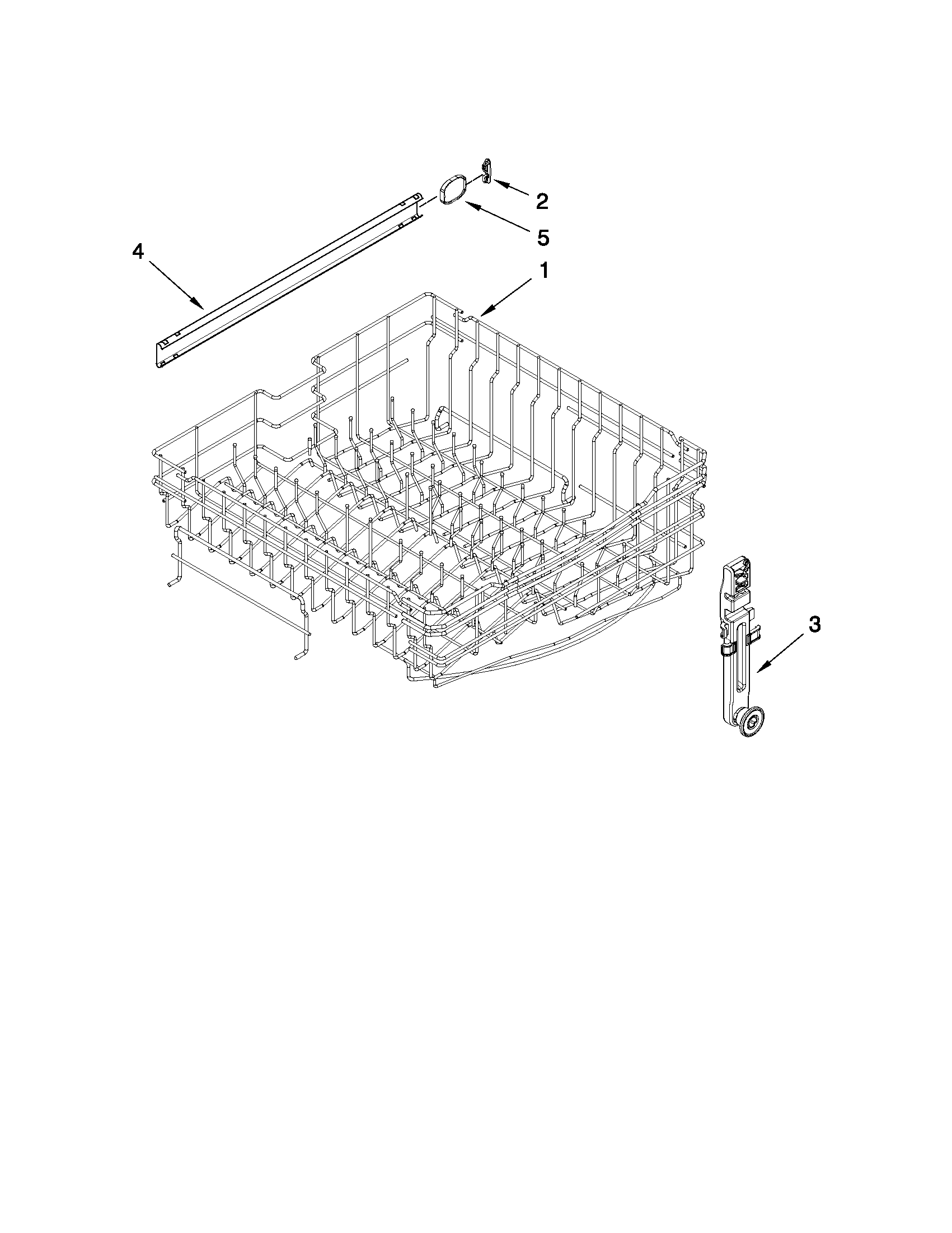 Upper rack and track parts