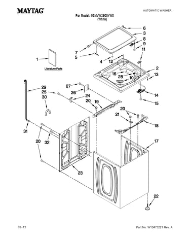 Top and cabinet parts