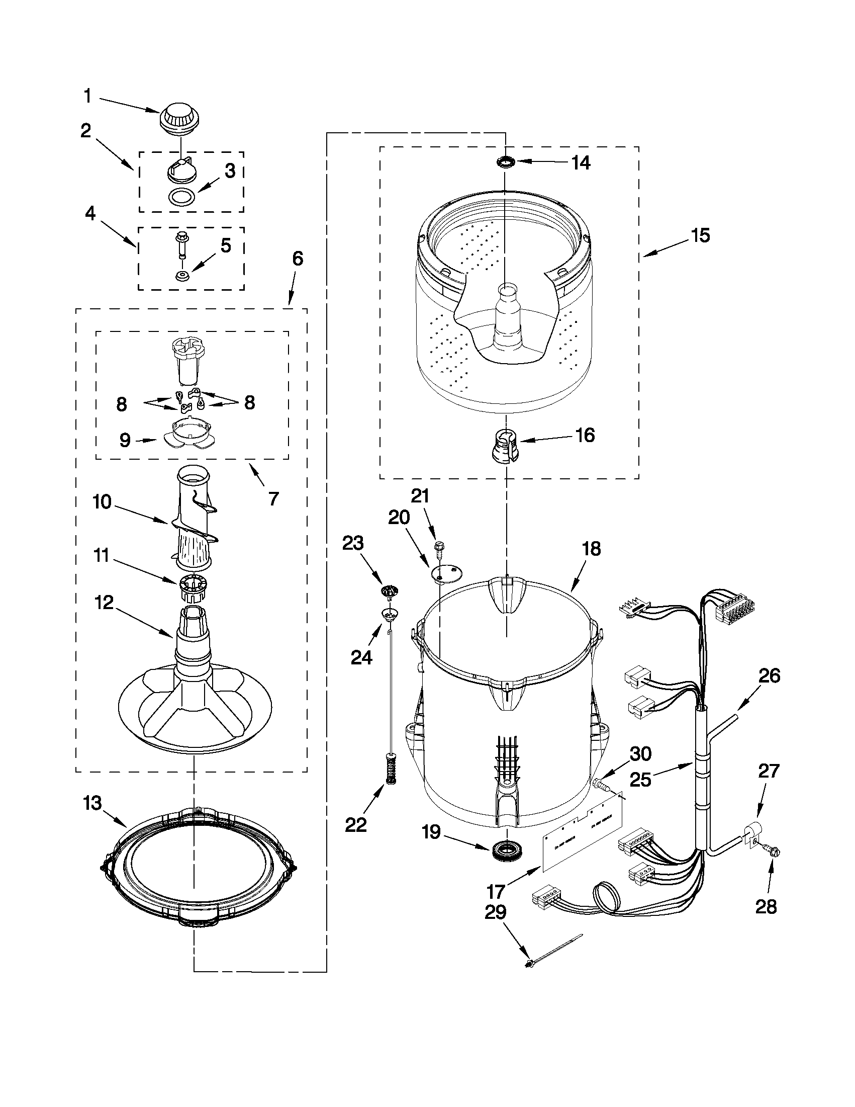 Basket and tub parts