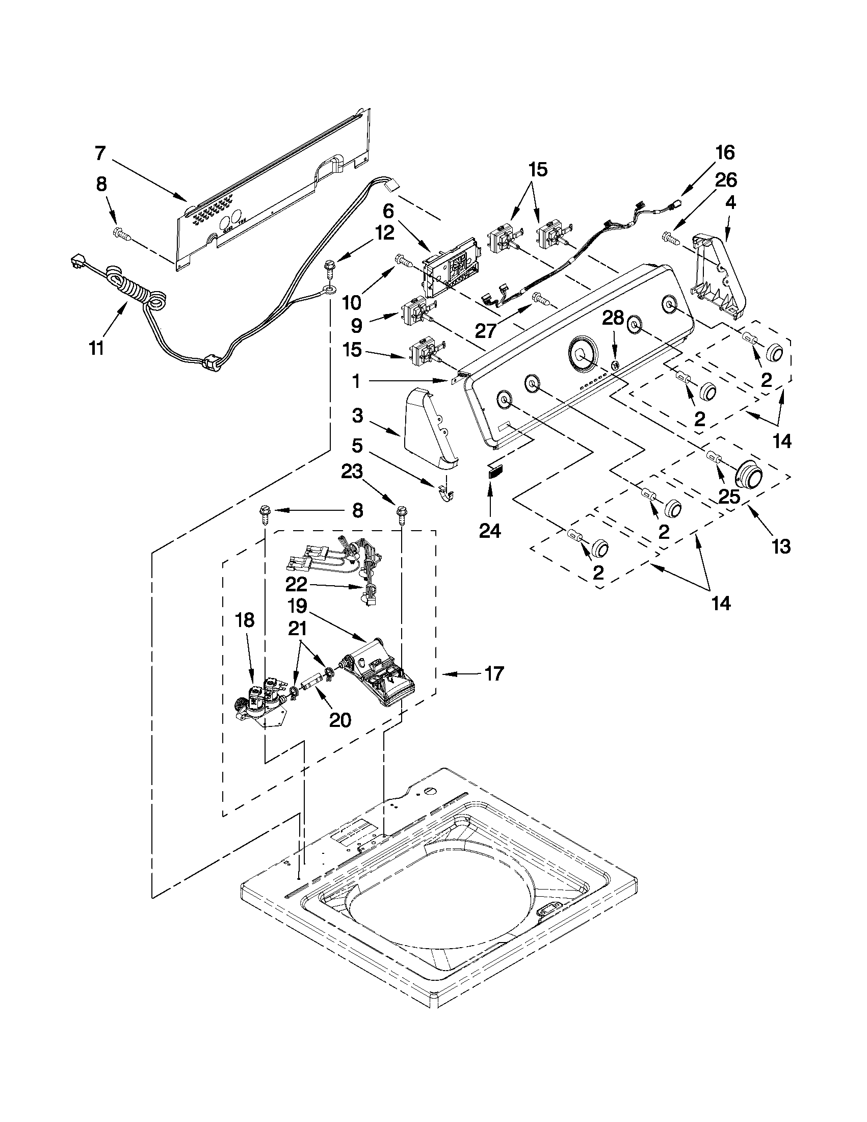 CONSOLE AND WATER INLET PARTS