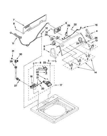 Controls and water inlet parts