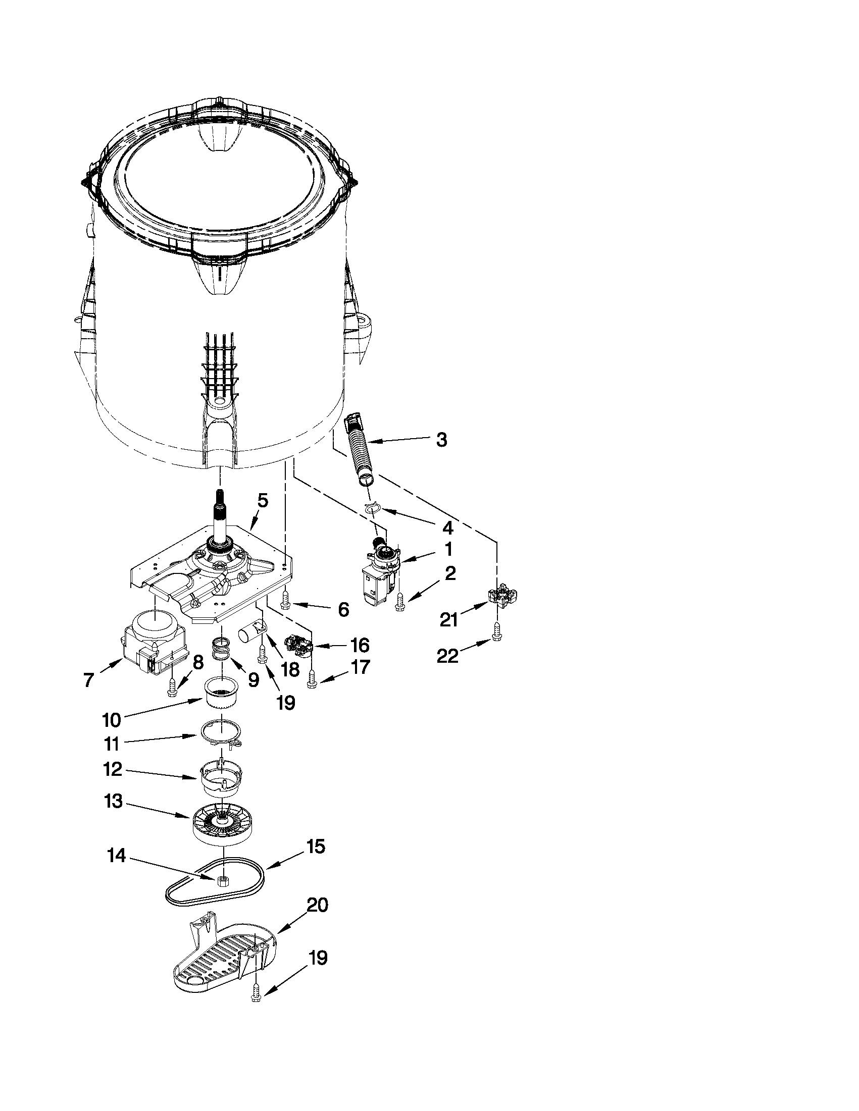 Gearcase, motor and pump parts