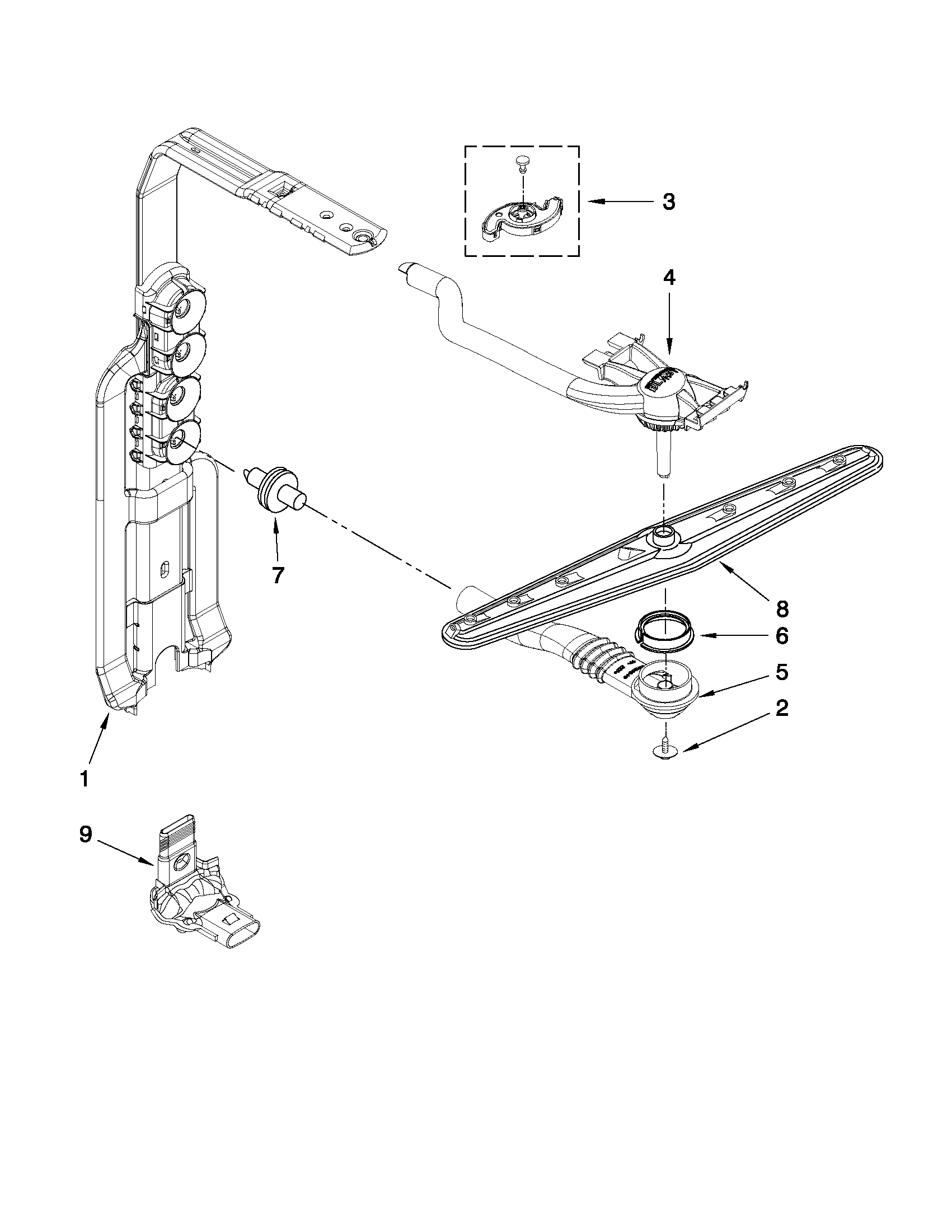 UPPER WASH AND RINSE PARTS