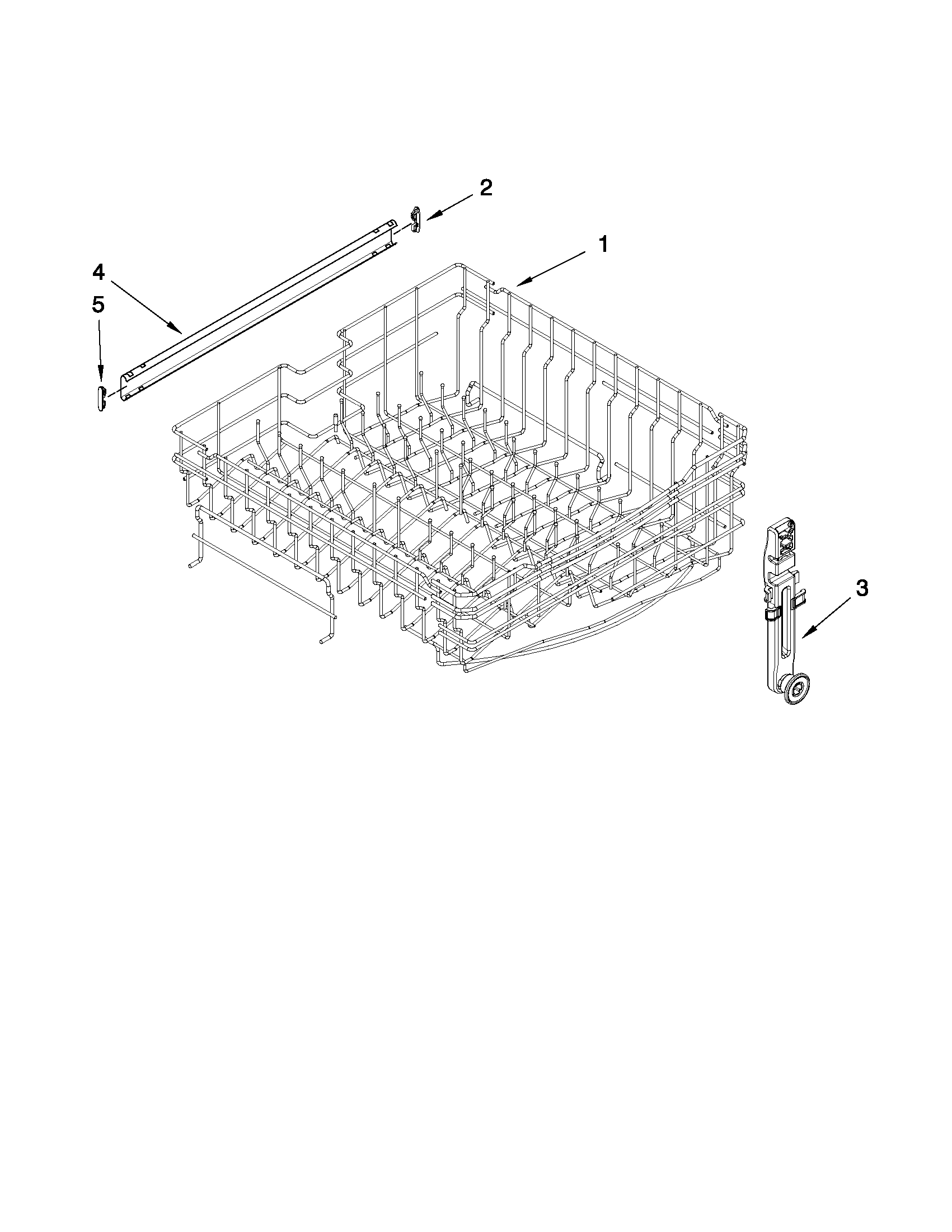 Upper rack and track parts