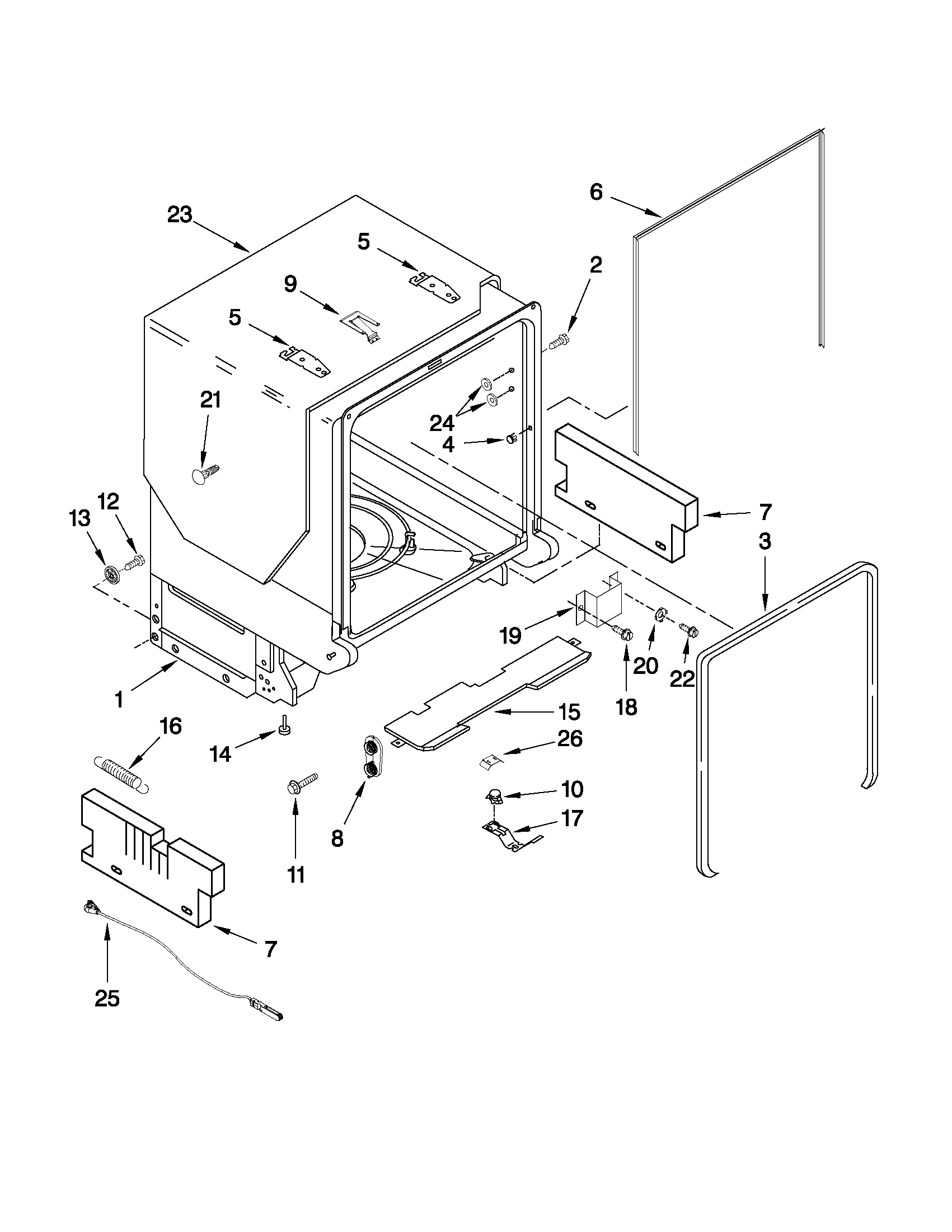 Tub and frame parts