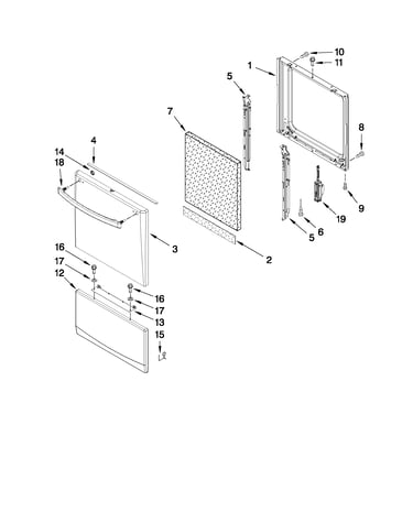Oven door and drawer parts