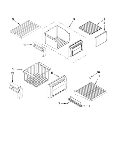 Freezer shelf parts