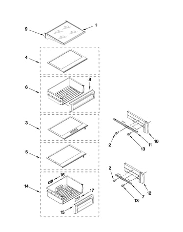 Refrigerator shelf parts