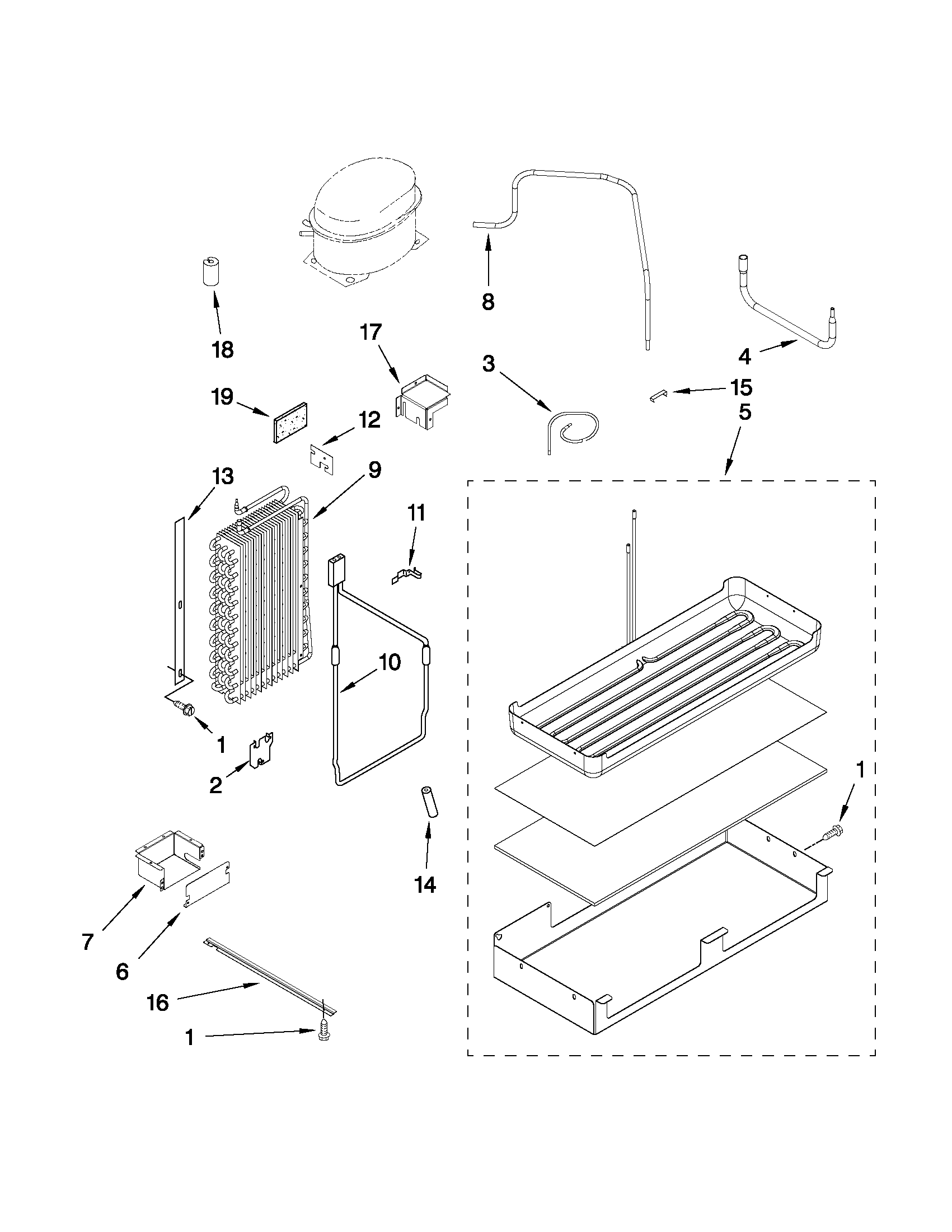 LOWER UNIT AND TUBE PARTS