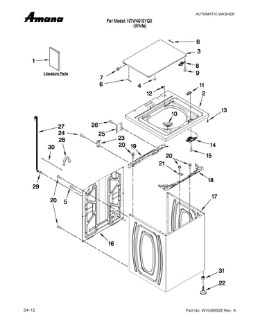 Top and cabinet parts