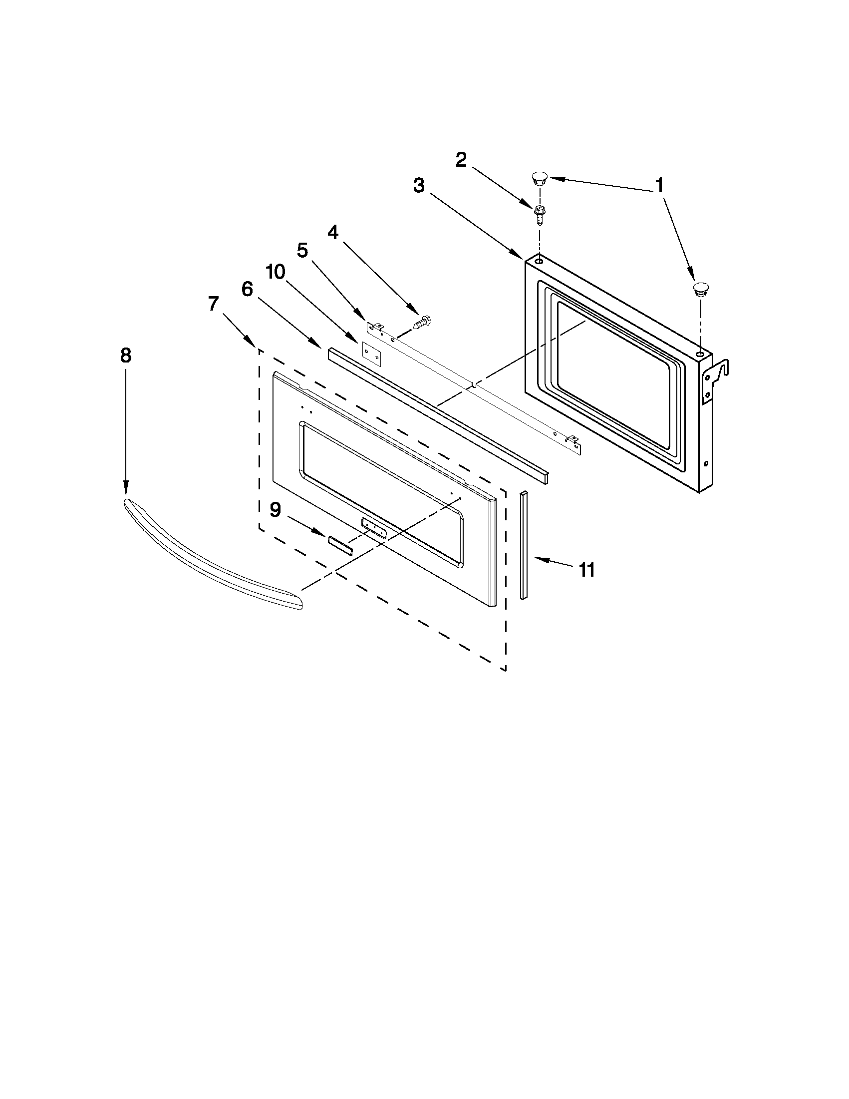 Microwave door parts