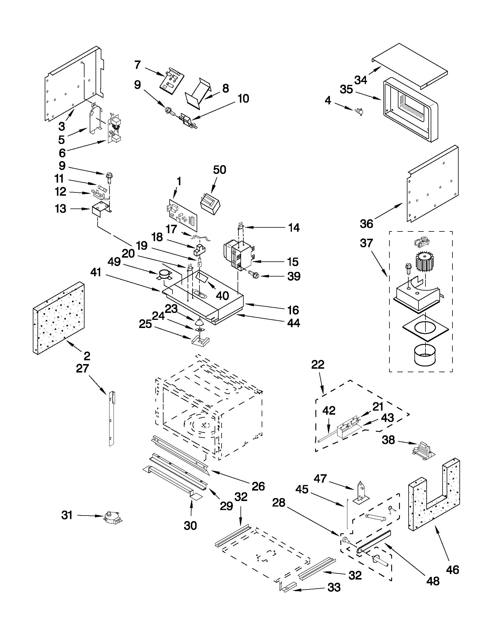 Cabinet and stirrer parts