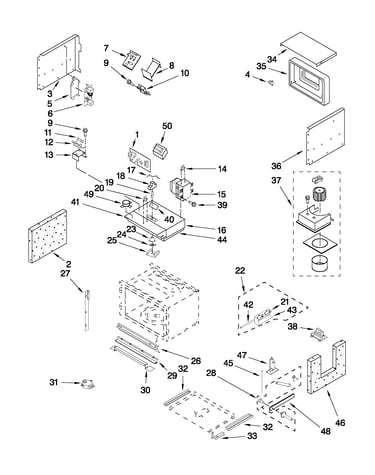 Cabinet and stirrer parts