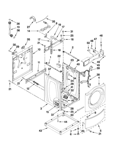 Washer cabinet parts