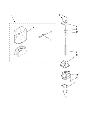Motor and ice container parts
