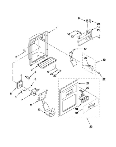 Dispenser front parts
