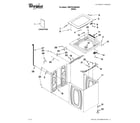 Whirlpool 7MWTW1606AW0 top and cabinet parts diagram