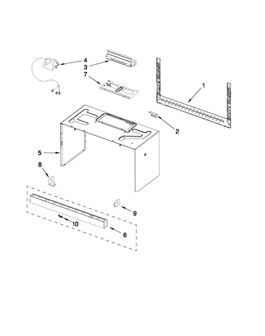 Cabinet and installation parts
