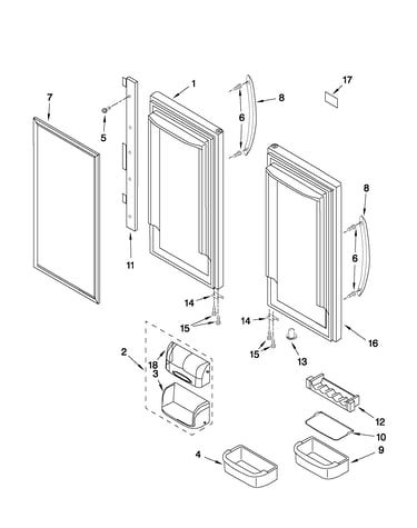 Refrigerator door parts