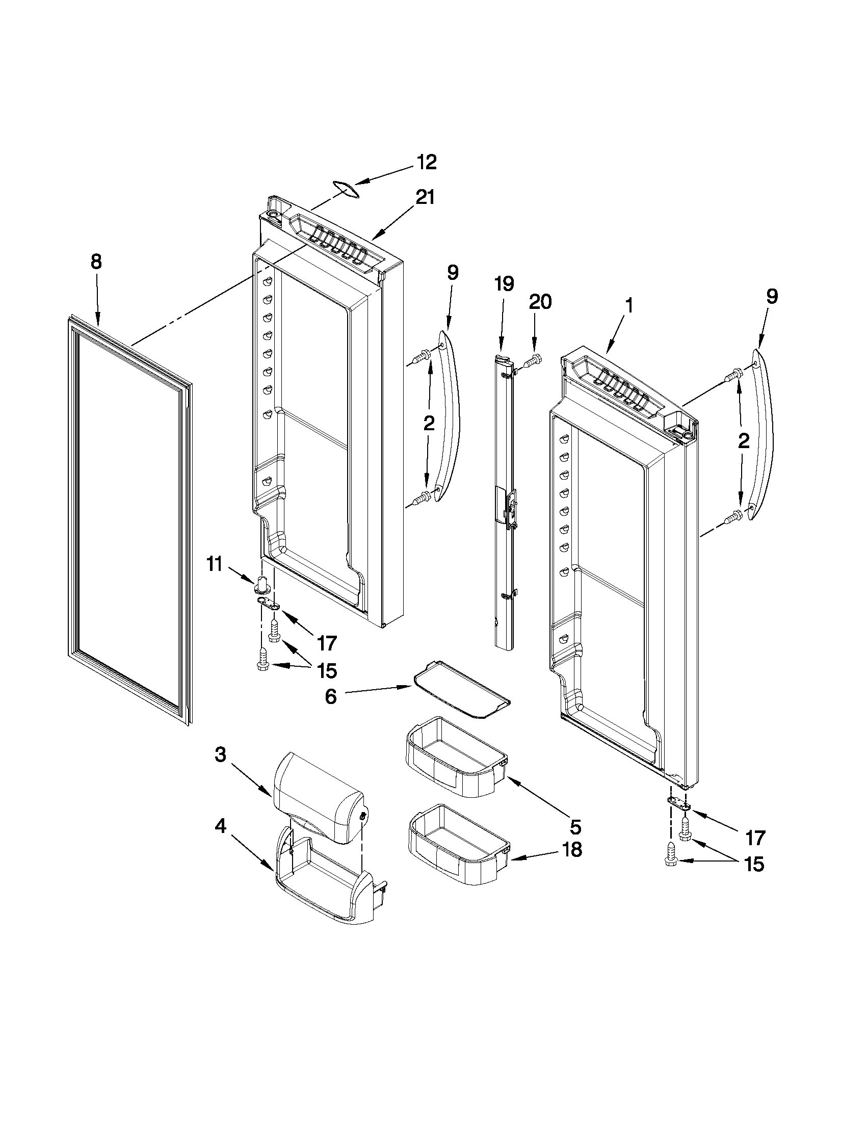 Refrigerator door parts