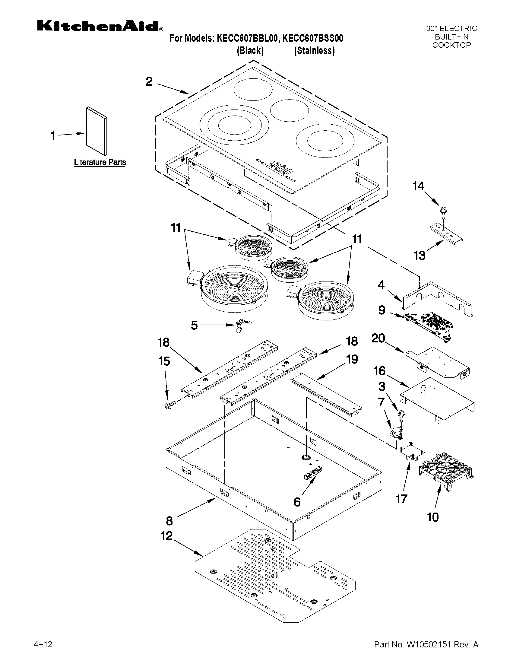 Cooktop parts