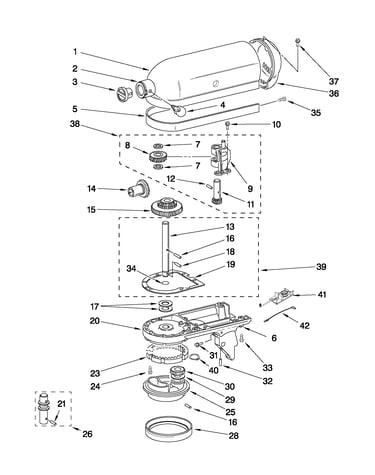 Case, gearing and planetary unit