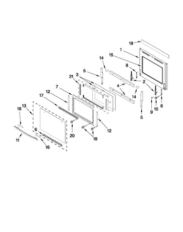 Oven door parts