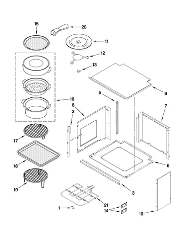 Top support and turntable parts