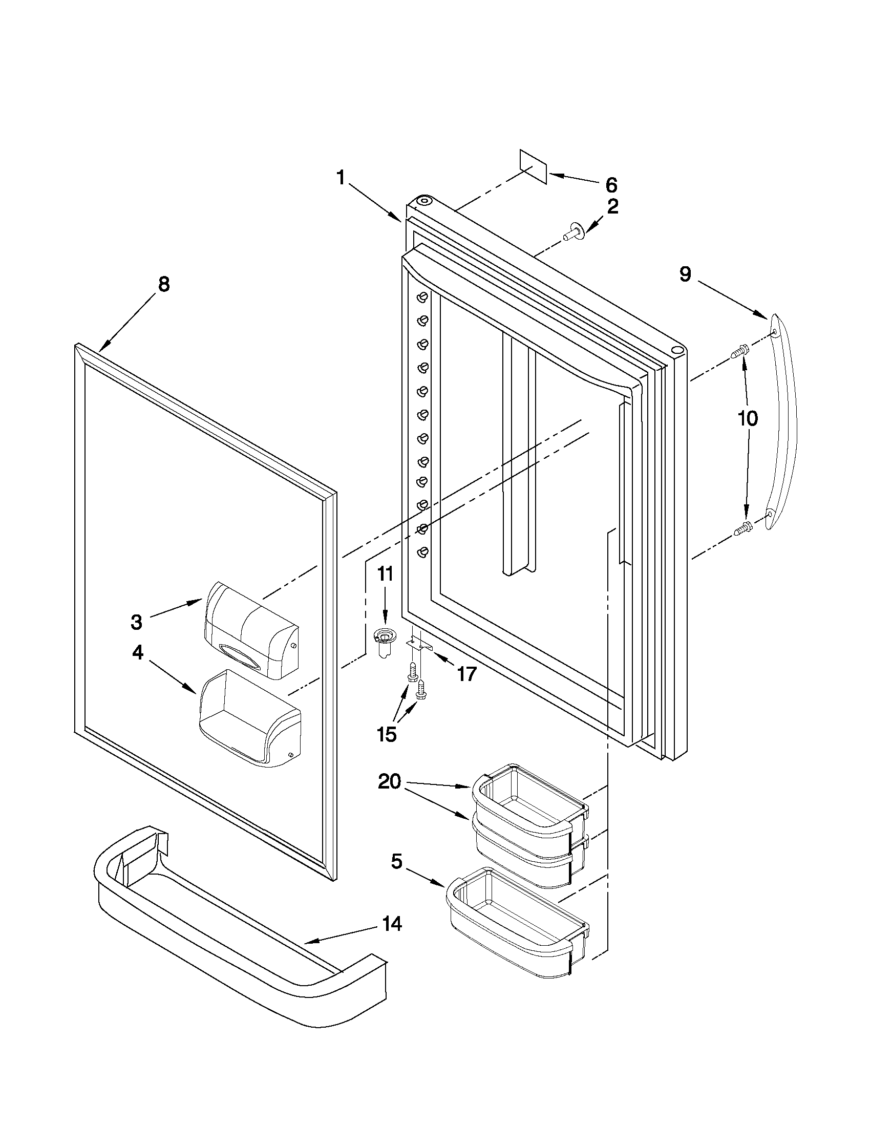 Refrigerator door parts