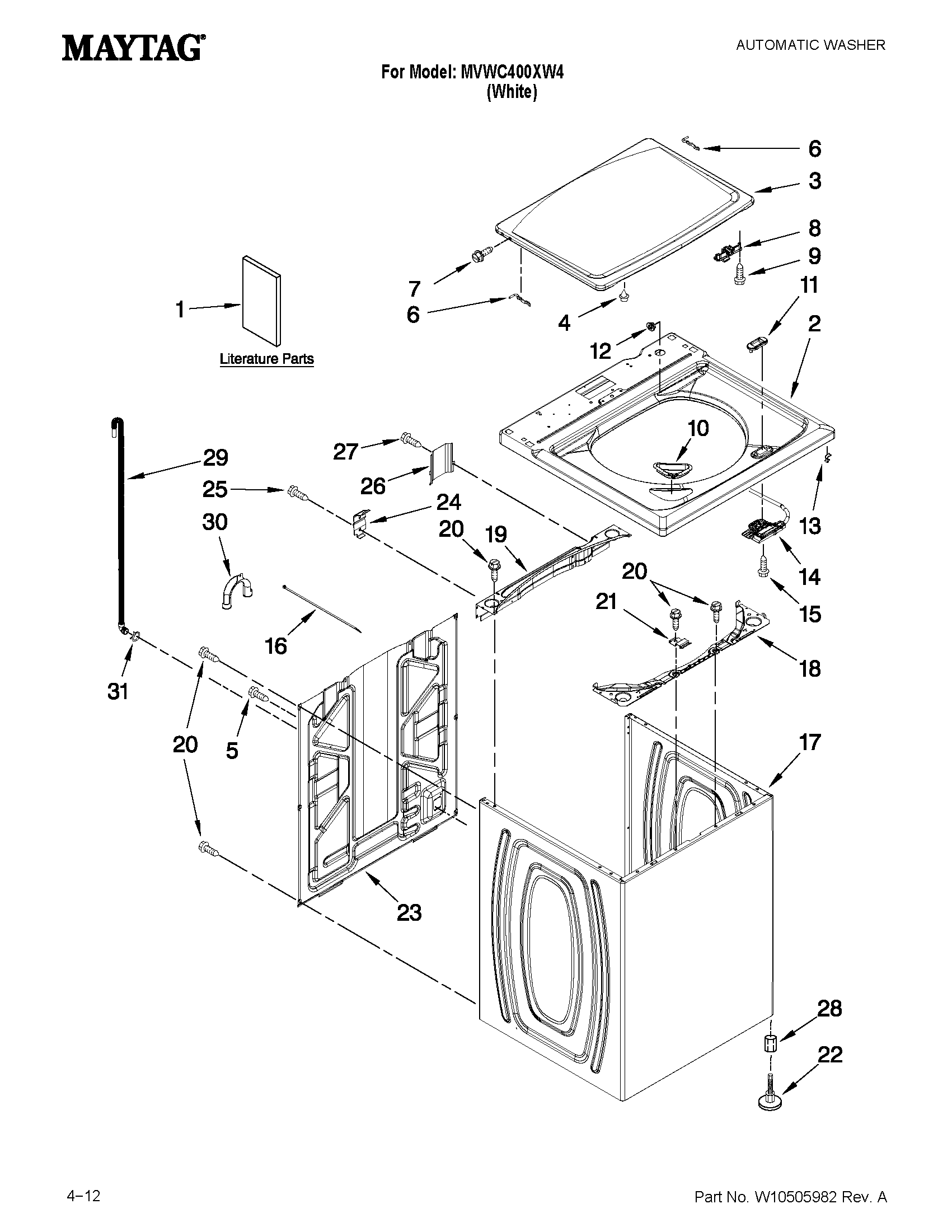 TOP AND CABINET PARTS