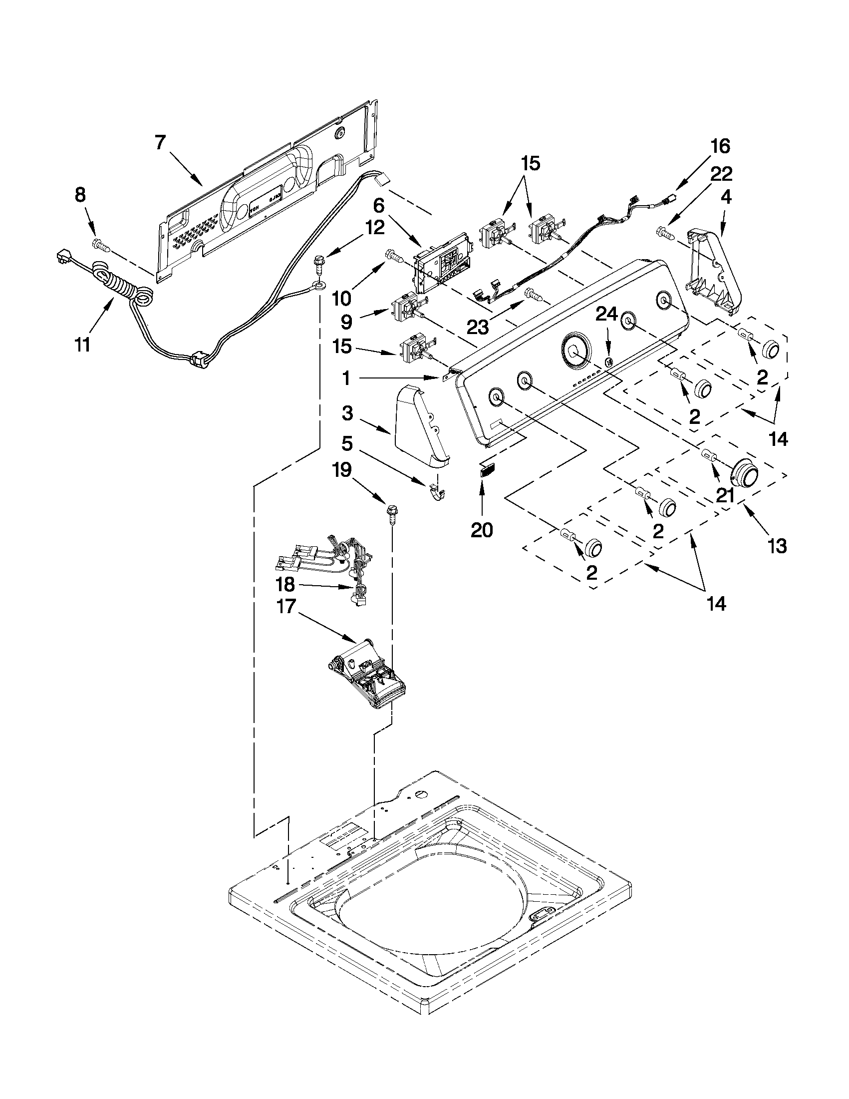 CONSOLE AND WATER INLET PARTS