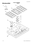 Cooktop, burner and grate parts