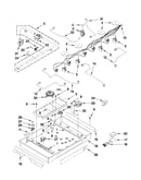 Burner box, gas valves, and switches