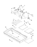 Burner box, gas valves, and switches