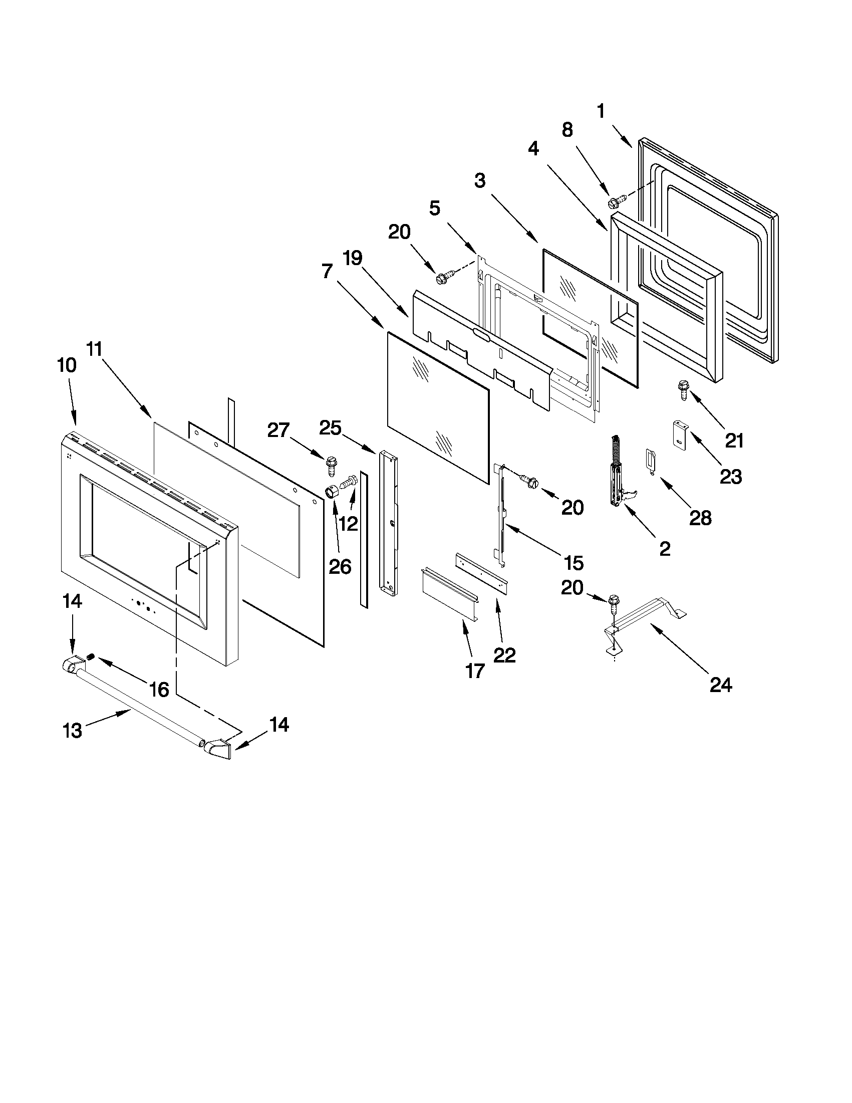 18" oven door parts