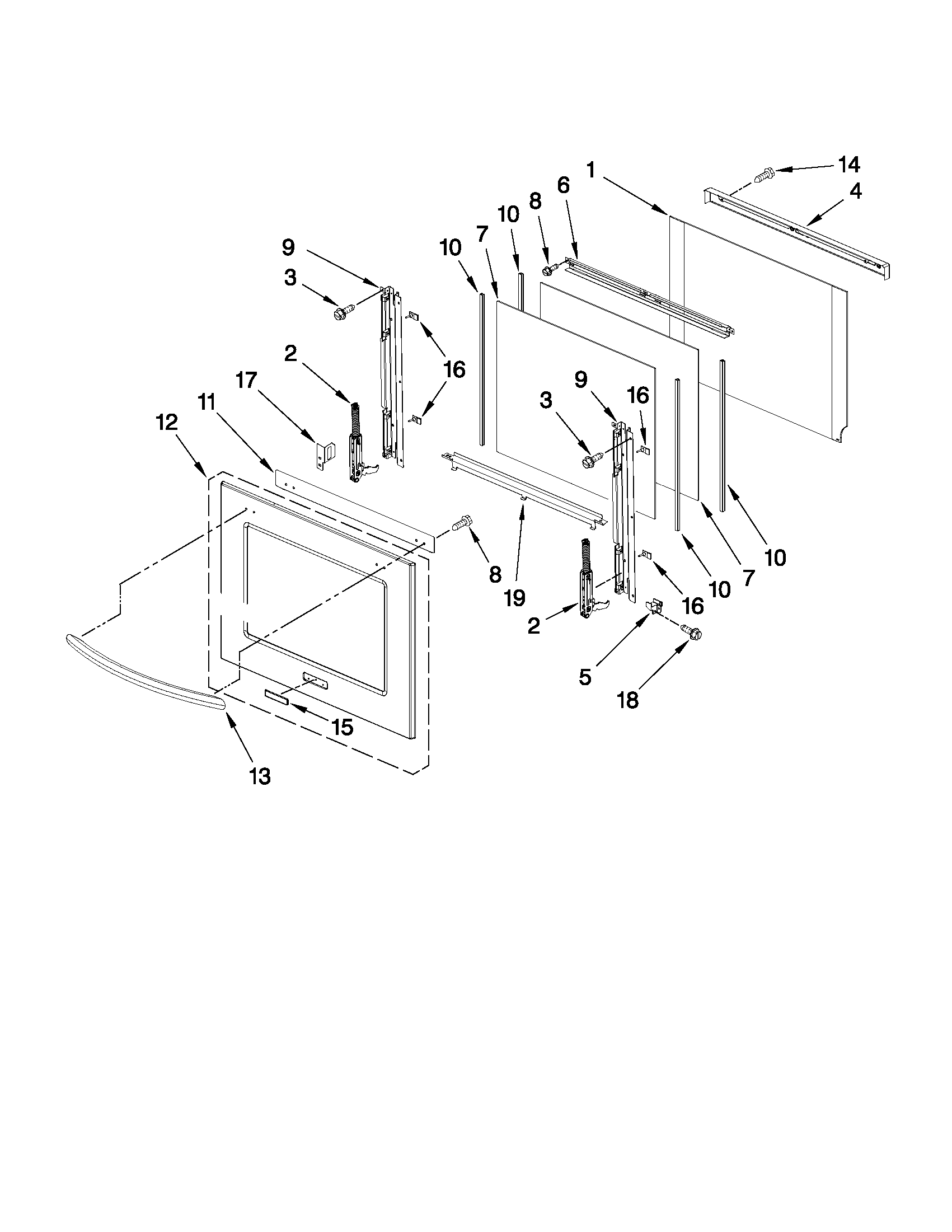 Oven door parts