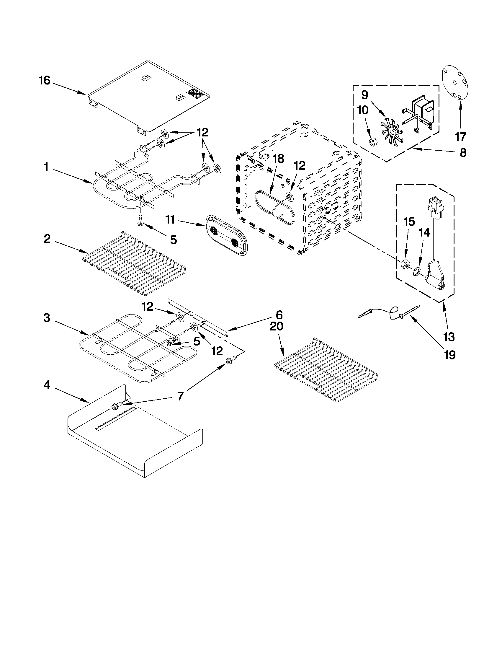 Internal oven parts
