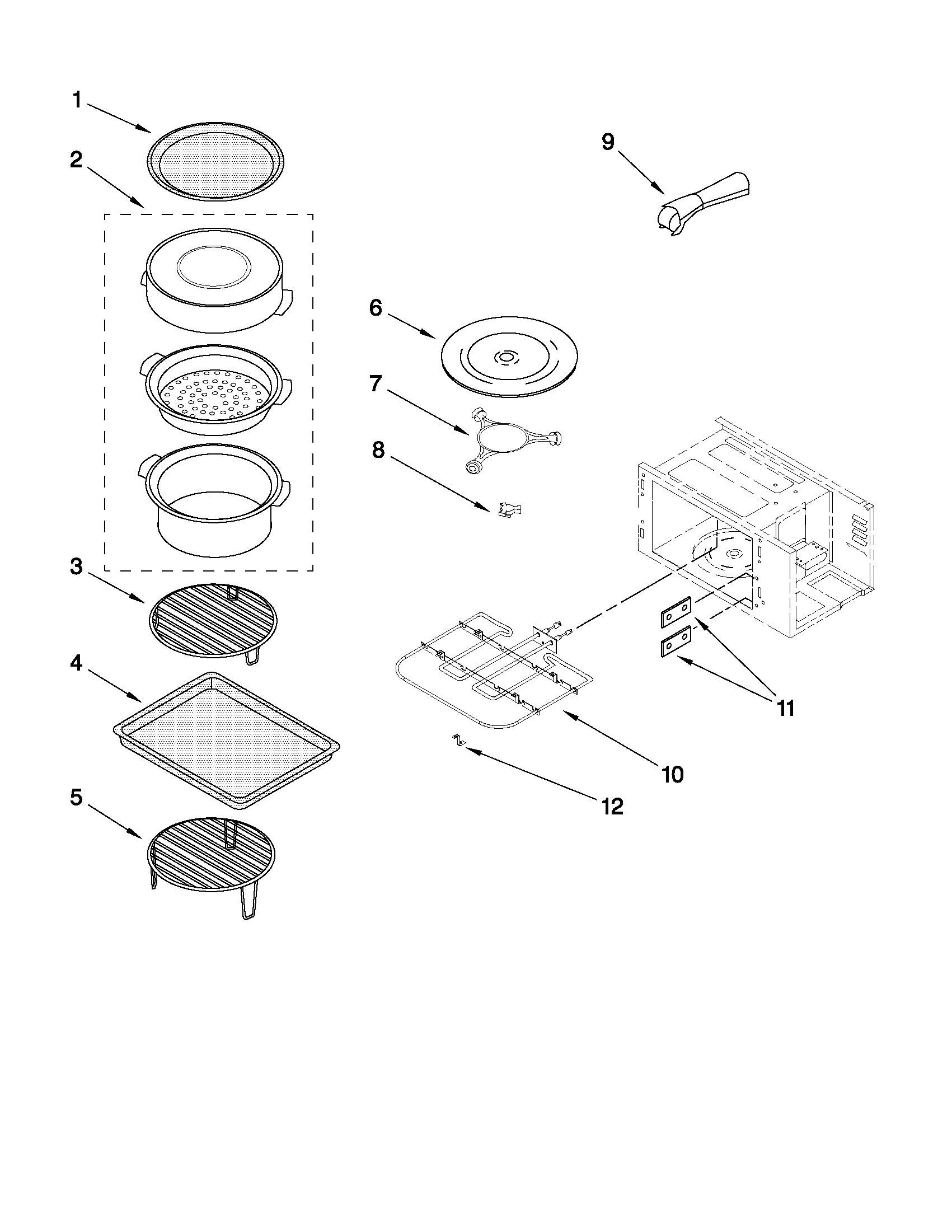 Internal microwave parts
