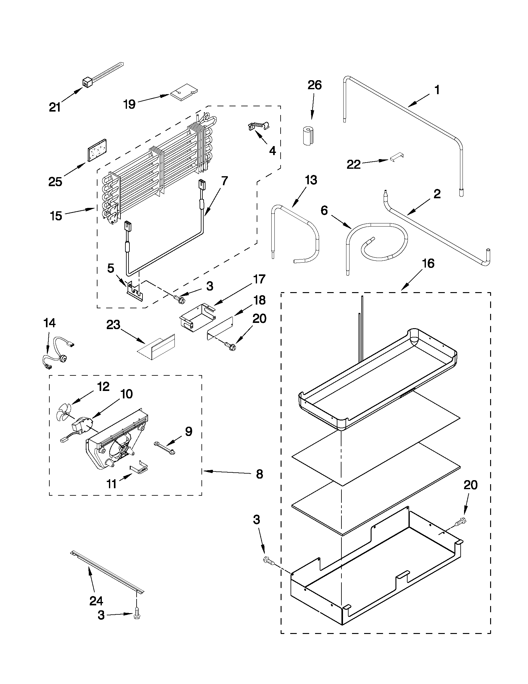 LOWER UNIT AND TUBE PARTS