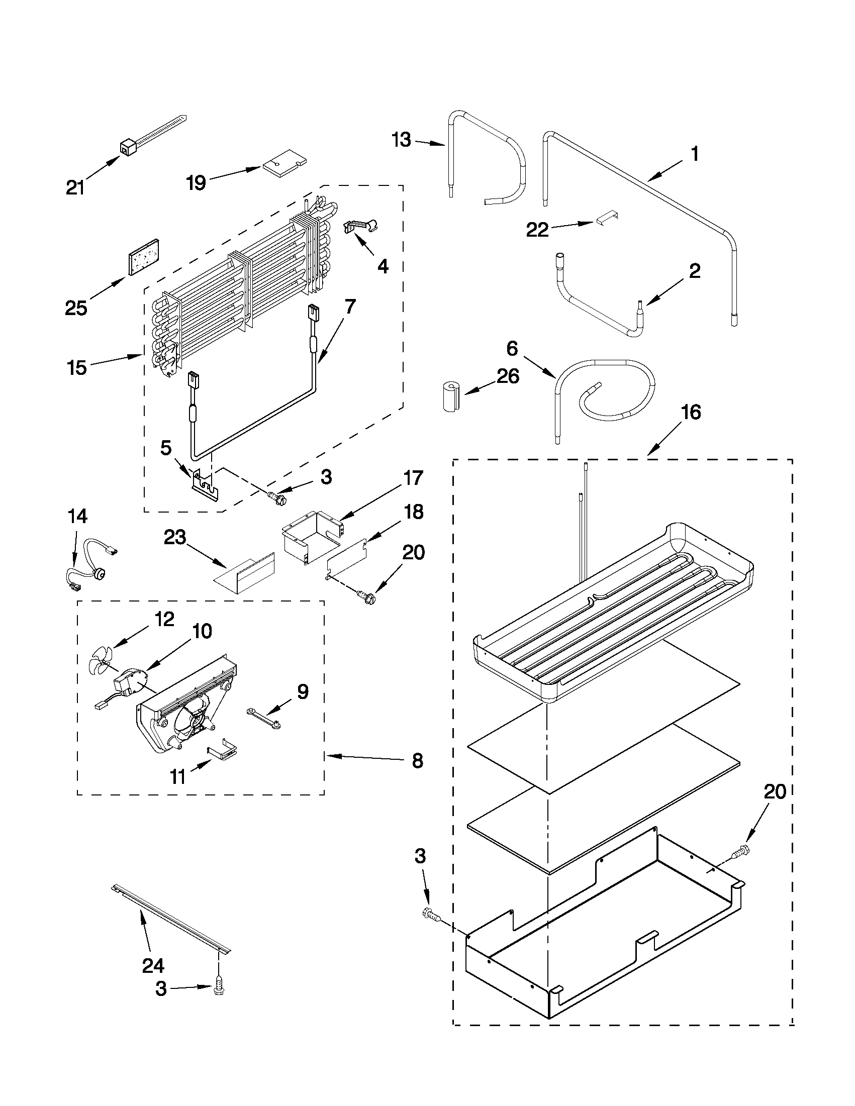 LOWER UNIT AND TUBE PARTS