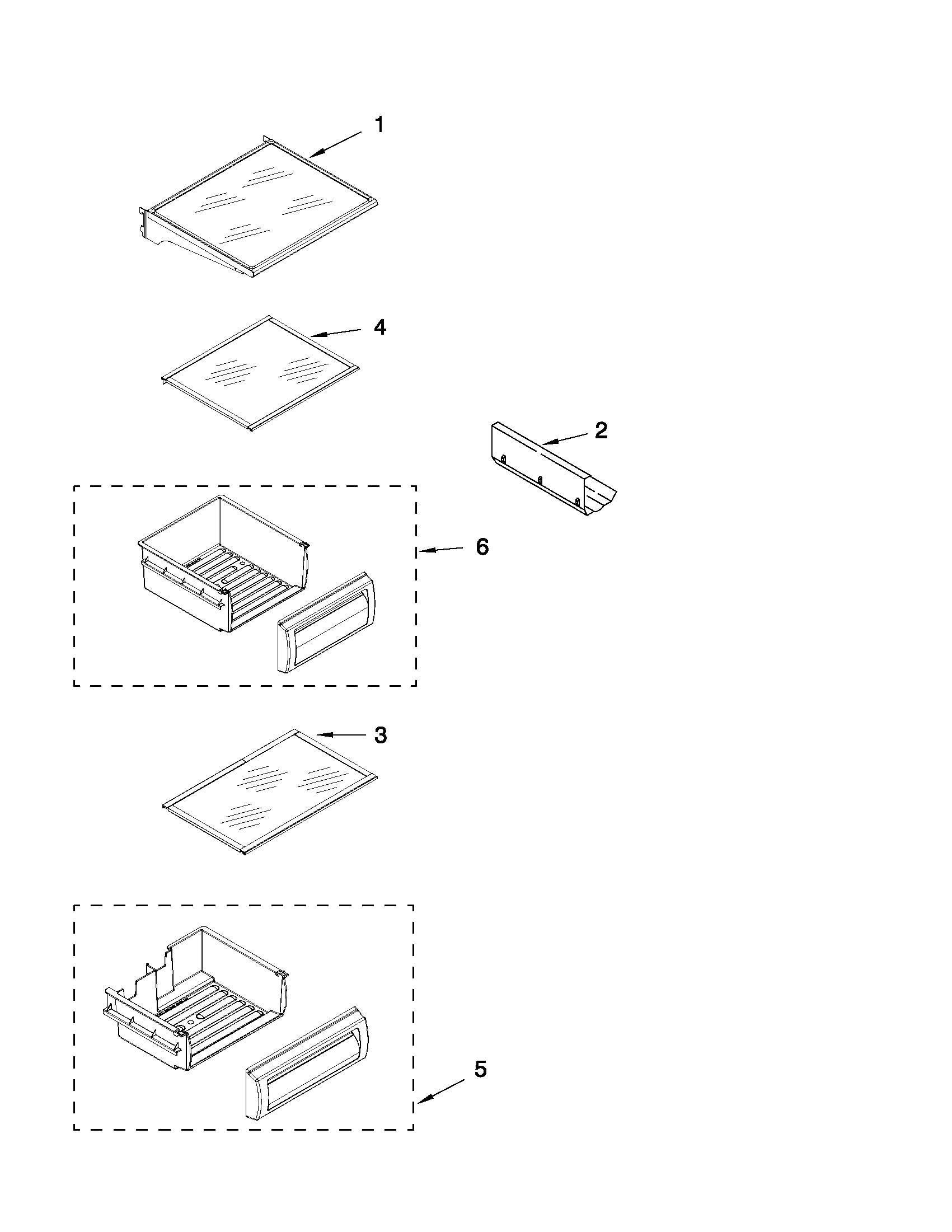Refrigerator shelf parts
