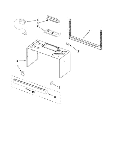 Cabinet and installation parts